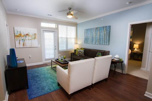 One, two, and three-bedroom apartments featuring spacious floor plans, full-sized washer and dryer, gourmet kitchens, LVP flooring and more at Aventine Wilderness Hills in Lincoln, NE