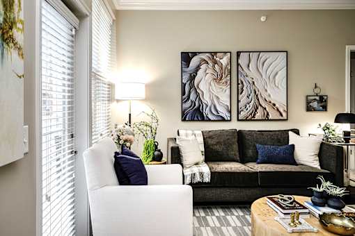 Living Room at Aventine Wilderness Hills in Lincoln, NE