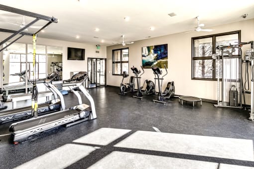 Fitness Center at Deerfield Apartments and Chateaus in Fremont, NE