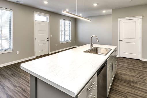 Kitchen at Deerfield Apartments and Chateaus in Fremont, NE
