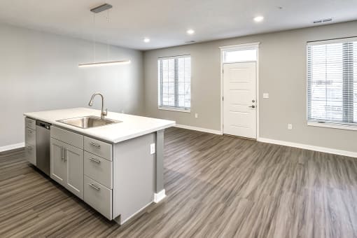 Kitchen with Natural Lighting at Deerfield Apartments and Chateaus in Fremont, NE