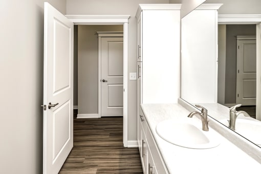 Bathroom at Deerfield Apartments and Chateaus in Fremont, NE