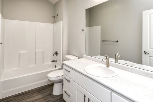 Bathroom at Deerfield Apartments and Chateaus in Fremont, NE