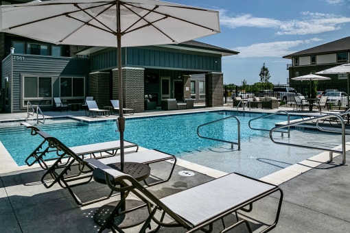 Sparkling Pool at Echo Park Apartments in Omaha, NE