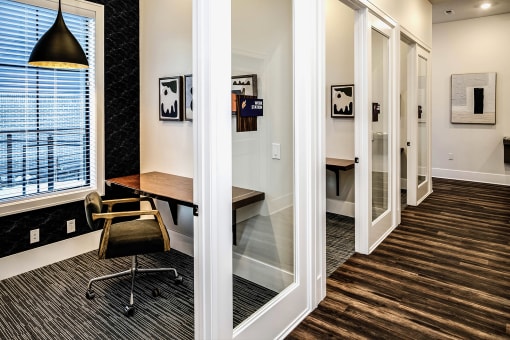 Private work stations at Fireside at Waukee in Waukee, IA