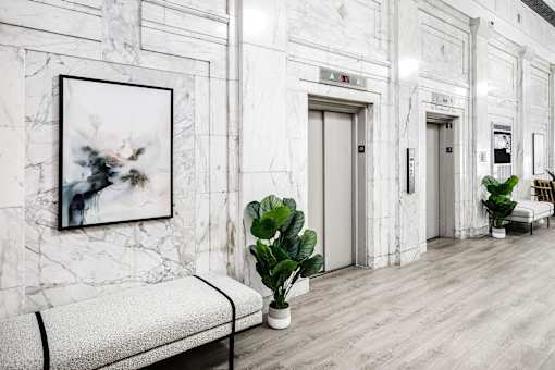Elevators at Orpheum Tower Apartments in Omaha, NE