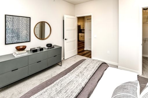 Studio, one and two bedroom apartment homes featuring stainless steel appliances, luxury vinyl floor, granite countertops, large closets and full-size washer and dryer at The Parker in Papillion, NE