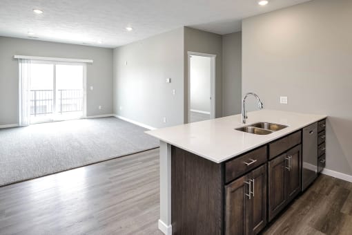 Brand new one, two and three bedroom apartment homes, featuring stainless steel appliances, vinyl plank flooring, carpeting, and more at Prairie Park Apartments in Wayne, NE
