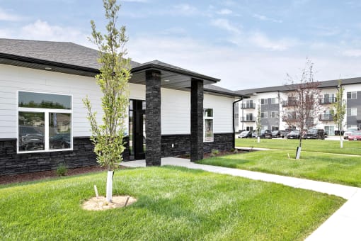 Clubhouse exterior at Prairie Park Apartments in Wayne, NE