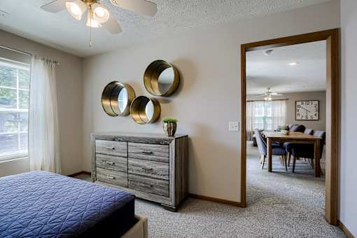 One and two-bedroom apartment homes featuring efficient appliances, patios and balconies, vaulted ceilings and more at Standing Bear Apartments in Omaha, NE
