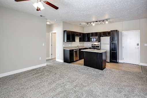 Kitchen with modern appliances at Tamarin Ridge in Lincoln, NE