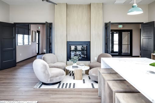 Clubhouse with Fireplace at The Brink at Ridgeview in Plattsmouth, NE