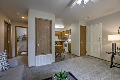 One two and three-bedroom apartment homes featuring amenities like three pools, fitness center, basketball court and much more at The Pointe in La Vista, NE