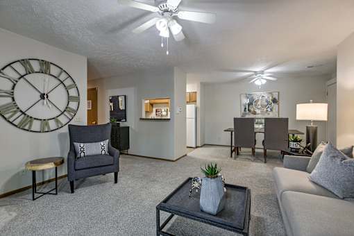 One two and three-bedroom apartment homes featuring amenities like three pools, fitness center, basketball court and much more at The Pointe in La Vista, NE