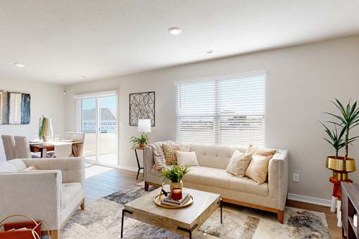 Model Living Room - Four and Five-Bedroom Floor Plans at The Trails in Elkhorn, NE