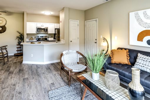 Specious living room at The Vue Apartments, Bellevue, NE