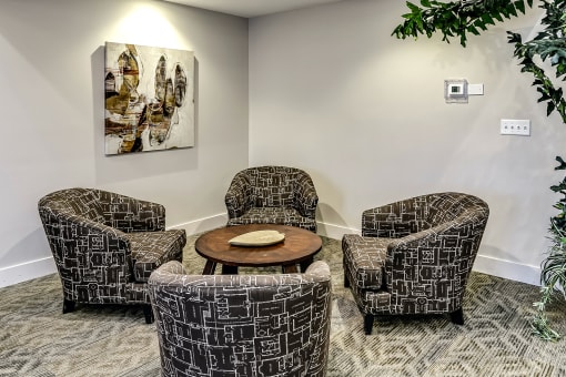 seating area at The Vue Apartments, Bellevue