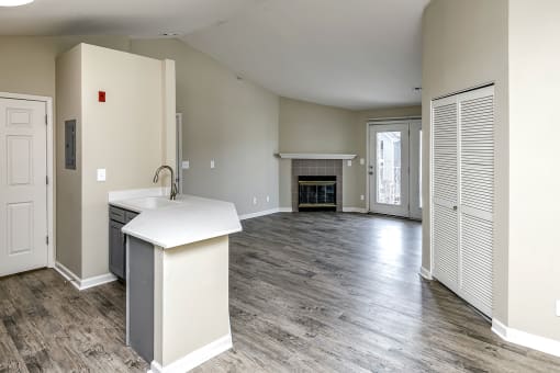 Fireplace at The Vue Apartments, Nebraska