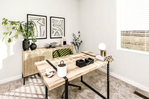 Studio, one two and three bedroom apartments and townhomes featuring open concept floor plans, dens, large windows, stainless steel appliances, quartz countertops, eat-in kitchens, pantries, LVT flooring and much more at The Trails at North Streams in Omaha, NE