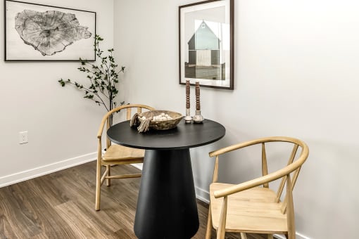 Studio, one two and three bedroom apartments and townhomes featuring open concept floor plans, dens, large windows, stainless steel appliances, quartz countertops, eat-in kitchens, pantries, LVT flooring and much more at The Trails at North Streams in Omaha, NE