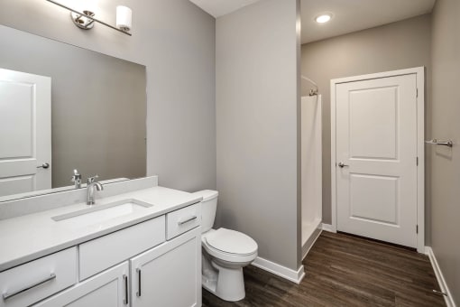 Studio, one two and three bedroom apartment homes featuring stainless steel appliances, luxury wood-style plank flooring, and in-unit washer and dryer in VUE 156 in Omaha, NE