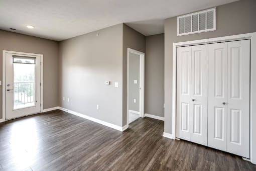 Studio, one two and three bedroom apartment homes featuring stainless steel appliances, luxury wood-style plank flooring, and in-unit washer and dryer in VUE 156 in Omaha, NE