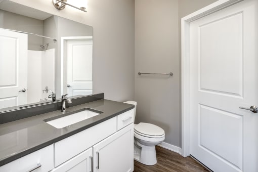 Studio, one two and three bedroom apartment homes featuring stainless steel appliances, luxury wood-style plank flooring, and in-unit washer and dryer in VUE 156 in Omaha, NE