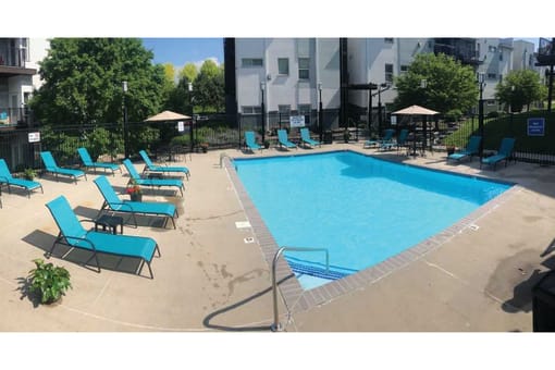 Sparkling pool at Briar Hills Apartments in Omaha, NE