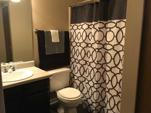 Remodeled bathroom at Maple View Apartments, Omaha, NE