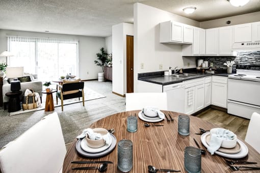 One and two bedroom apartment homes with efficient appliances, in-unit washer & dryer, walk-in closets, and some updated units available at Somerset Apartments in Lincoln, NE