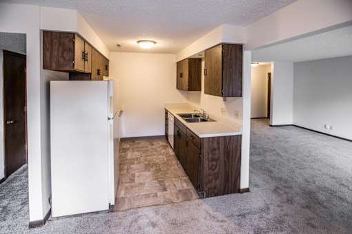 Kitchen layout with One-, two- and three-bedroom floor plan options at Sutter Place in Lincoln, NE