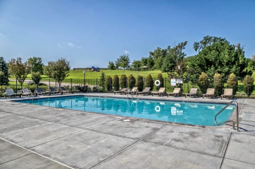 Shimmering Swimming Pool at The Vue Apartments, Nebraska
