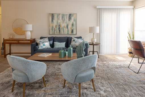 Carpeted Living Area at Brookfield Apartments, Macungie