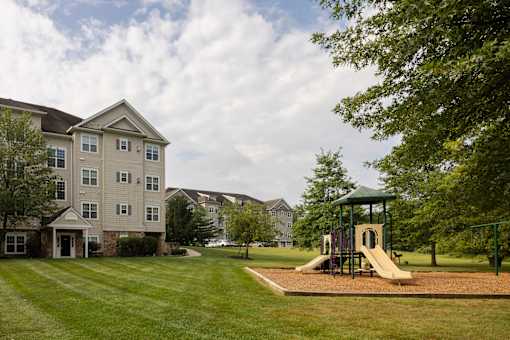 Playground with a slide at Saucon View Apartments, Bethlehem, Pennsylvania