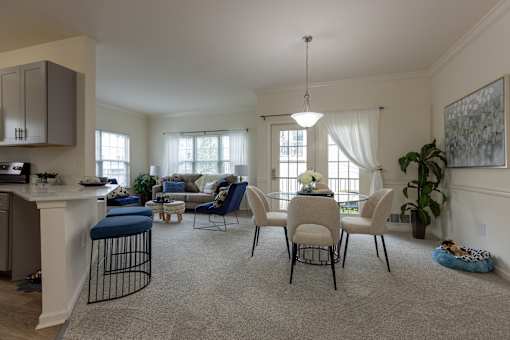 Soft and Refreshing Living Room at Saucon View Apartments, Pennsylvania, 18015