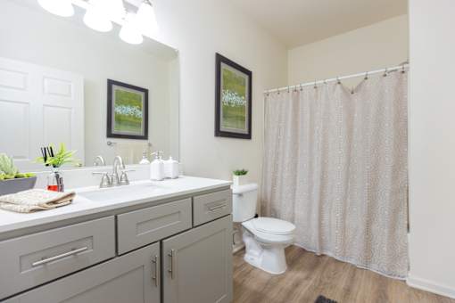 Bathroom With Extra Storage Space at Saucon View Apartments, Bethlehem, PA