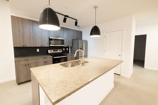 a kitchen with a sink and a counter top in a house  at The Lady, Columbia