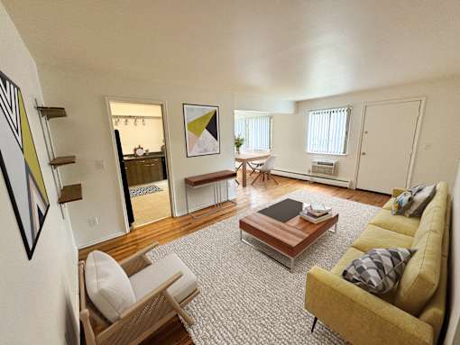 Spacious Living room in East Lansing Apartments near Michigan State University | The Lodges
