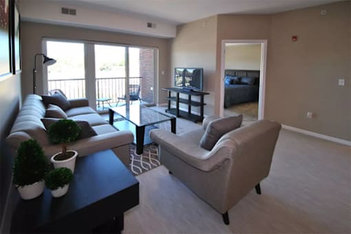 Living room at Living room at Southfield MI Apartments | 42 West Apartments in Southfield Michigan