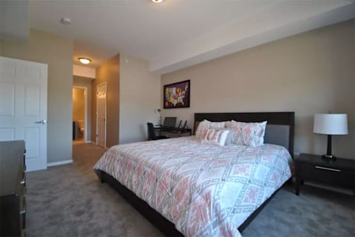 Bedrom at Living room at Southfield MI Apartments | 42 West Apartments in Southfield Michigan