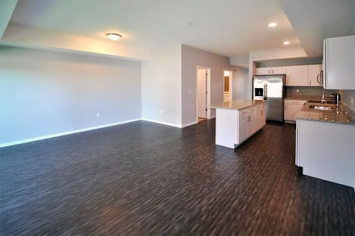 Kitchen at Living room at Southfield MI Apartments | 42 West Apartments in Southfield Michigan