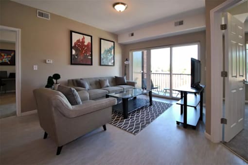 Living room at Living room at Southfield MI Apartments | 42 West Apartments in Southfield Michigan