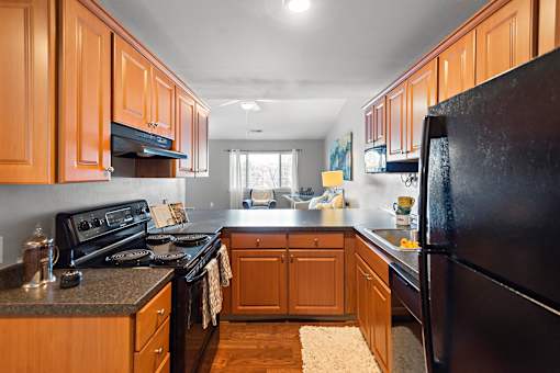 Kitchen at Arbor Glen Apartments in East Lansing, MI near Michigan State University.