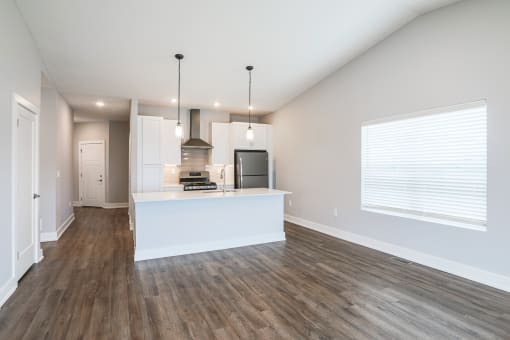 White kitchen in apartments in Traverse City | Bayview of Traverse City