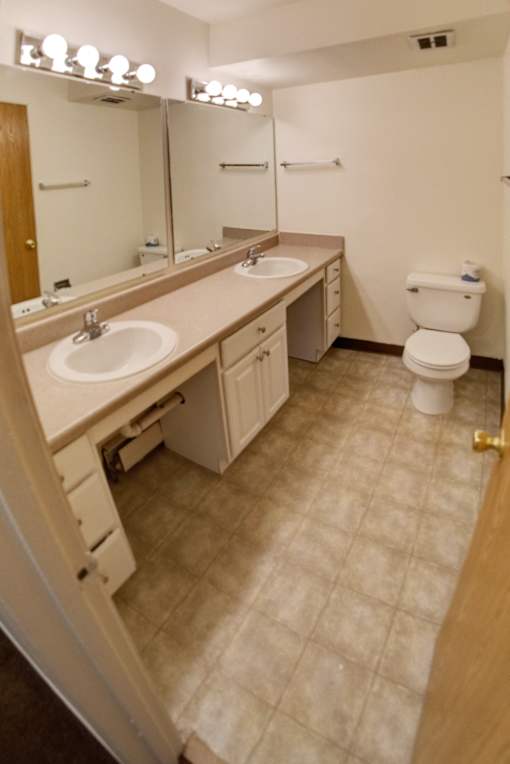 Spacious Bathroom in East Lansing Apartments near Michigan State University | Delta Arms