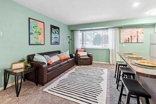 Spacious Living Room in East Lansing Apartments near Michigan State University | Glenwood