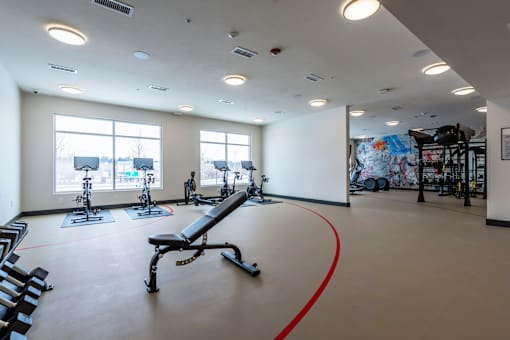 Fitness Center at Newton Place Apartments in Haslett, Michigan