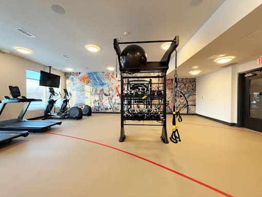 Fitness Center at Newton Place Apartments in Haslett, Michigan