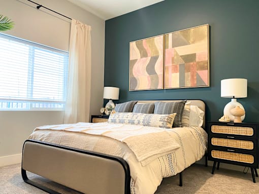Bedroom at Newton Place Apartments in Haslett, Michigan