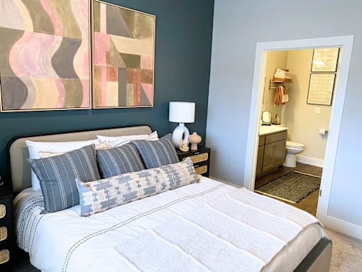 Bedroom at Newton Place Apartments in Haslett, Michigan